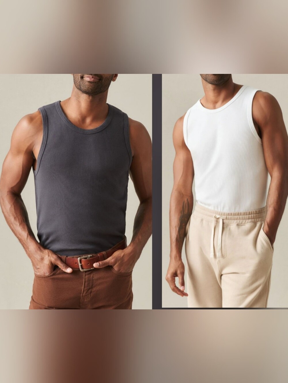 Lot of 4 American Giant Men's Medium White & Gray Tank Tops NWOT